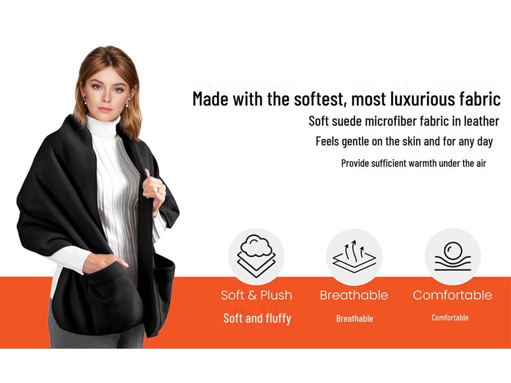 Thickened Solid Color Pocket Scarf & Shawl for Autumn/Winter Warmth