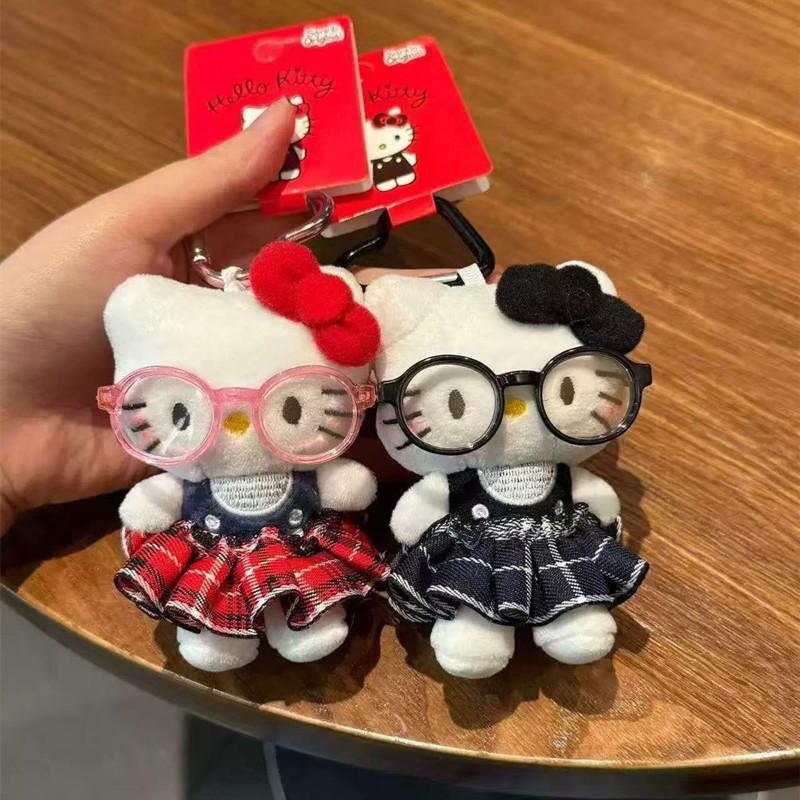 Cartoon Plush Sanrio Hello Kitty Keychain Pendant Cute Stuffed Doll Key Ring Exquisite Creative Backpack Decoration Accessories