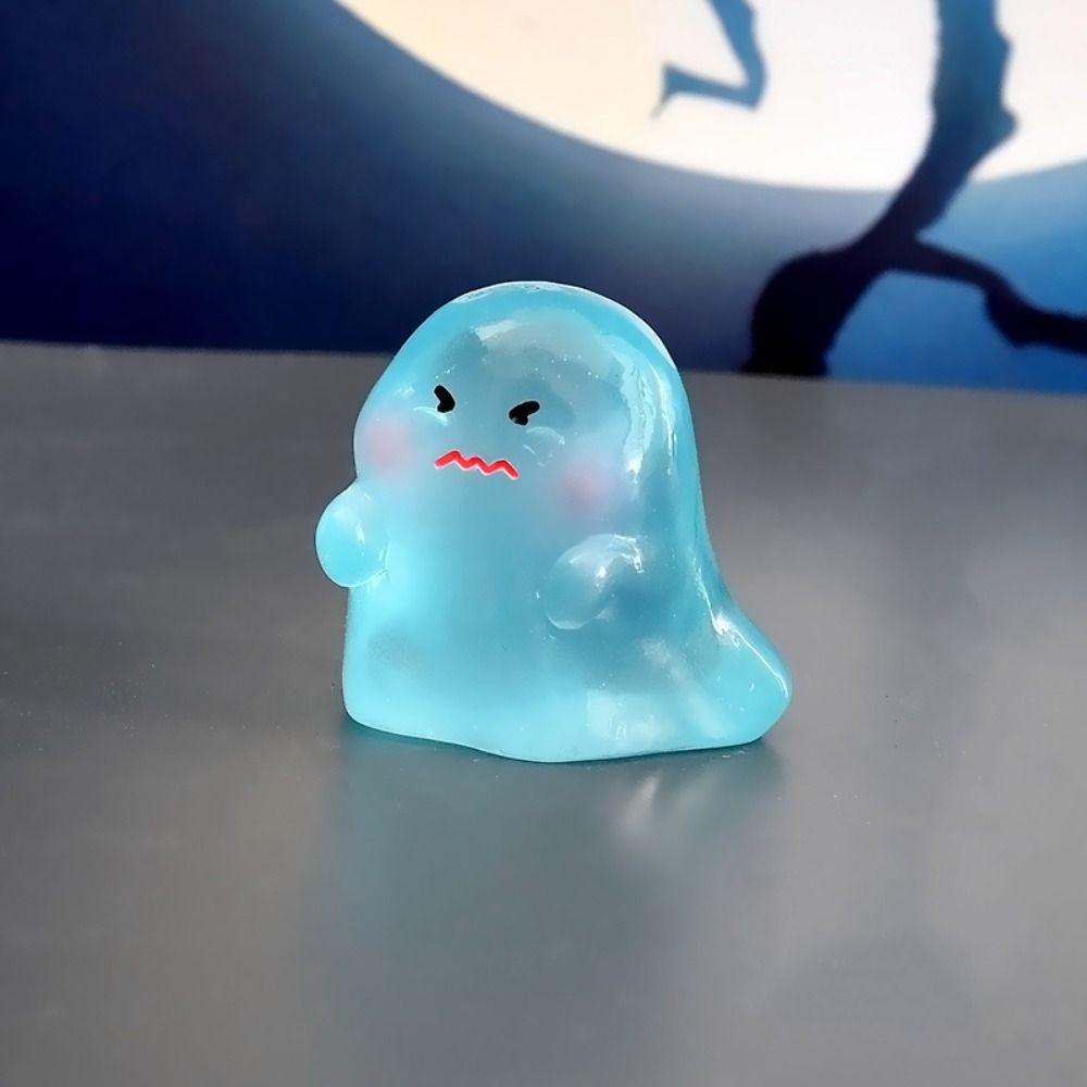 10Pcs Light in The Dark Ghost Figurines Miniatures Resin Crafts Ghost Statue Aquarium