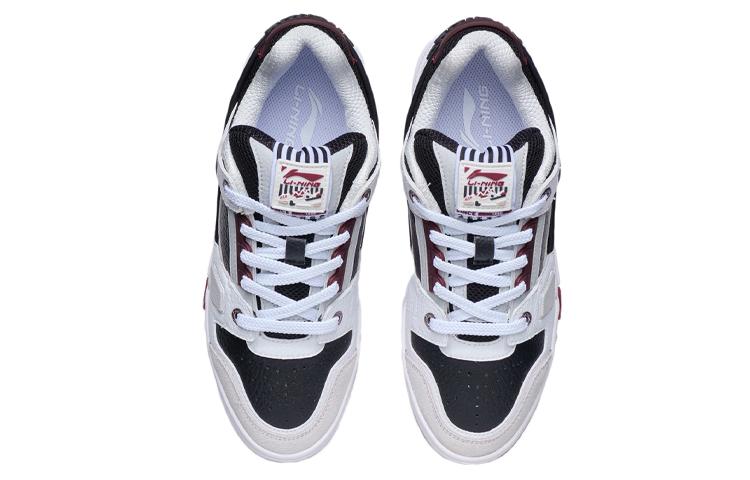 Li Ning Slip Resistant Low Top Skateboard Shoes Women's White Black AGCR400-2