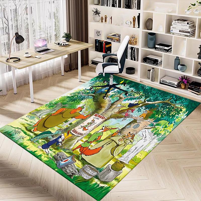1pc Robin Hoods Sherwood Forest Carpet for Playroom Bedroom Living Room Sofa Home Decor,kids Game Area Rug Non-slip Floor Mat Y730126