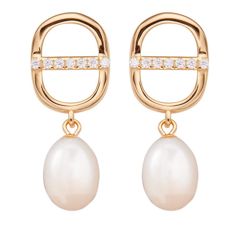 Heart-Shaped Love Natural Baroque Pearl Stud Earrings Women S Earrings S925 Sterling Silver Ear Jewelry New Earrings