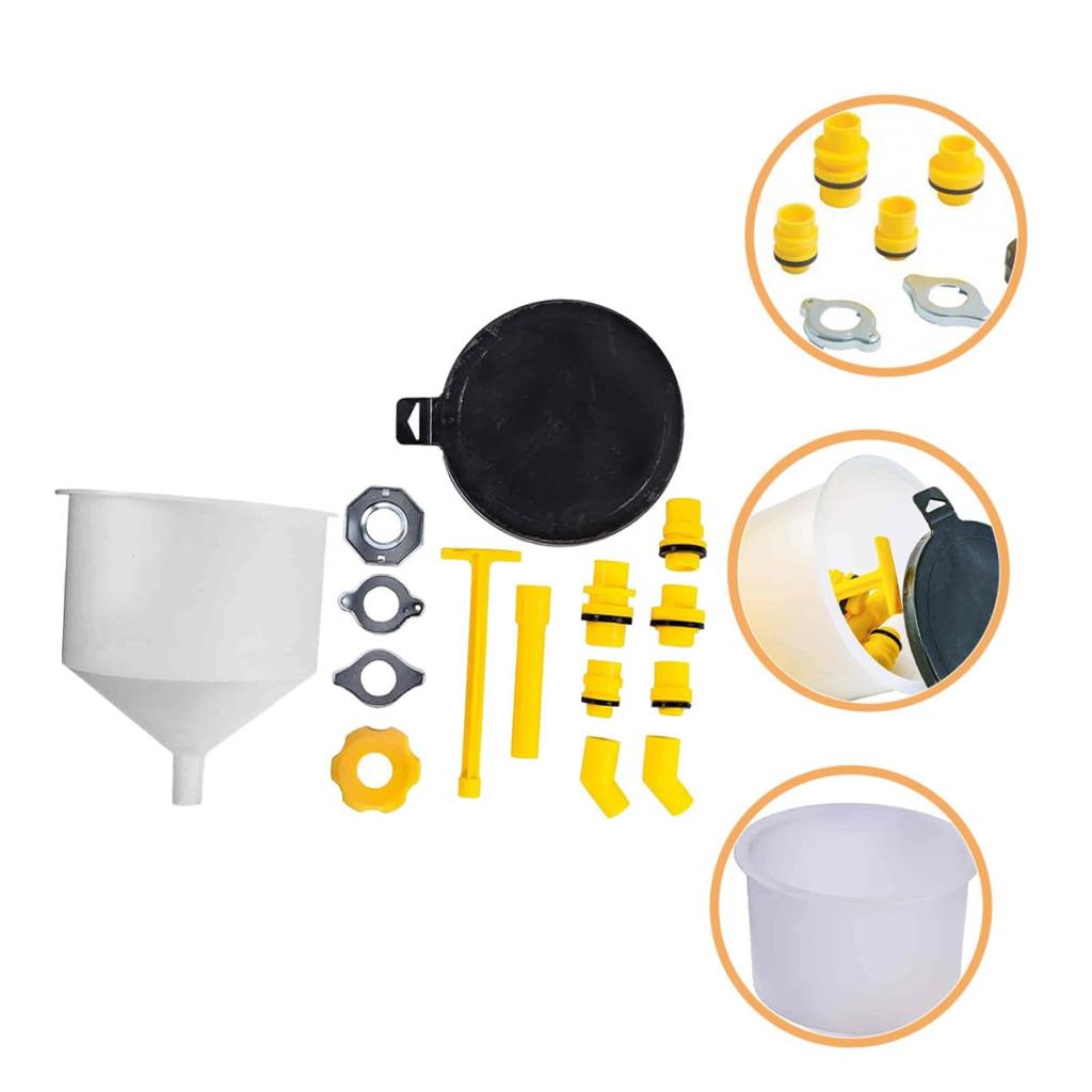 LALAFINA Car Splashproof Radiator Fill Kit Durable Plastic Funnel Pressure with Stopper Auto Funnel Extension Elbow