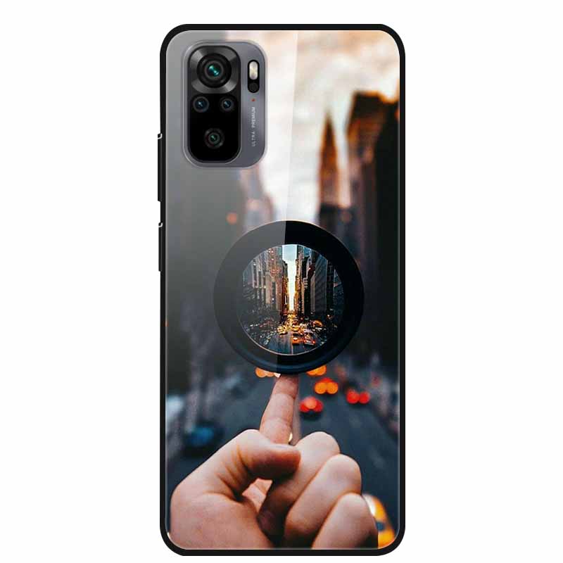 Edzett Üveg tok Redmi Note 10 Pro-hoz Fedél Kemény tok Xiaomi Redmi Note10 5G Telefon Tokhoz Note10 Pro Fundas TPU Lökhárító