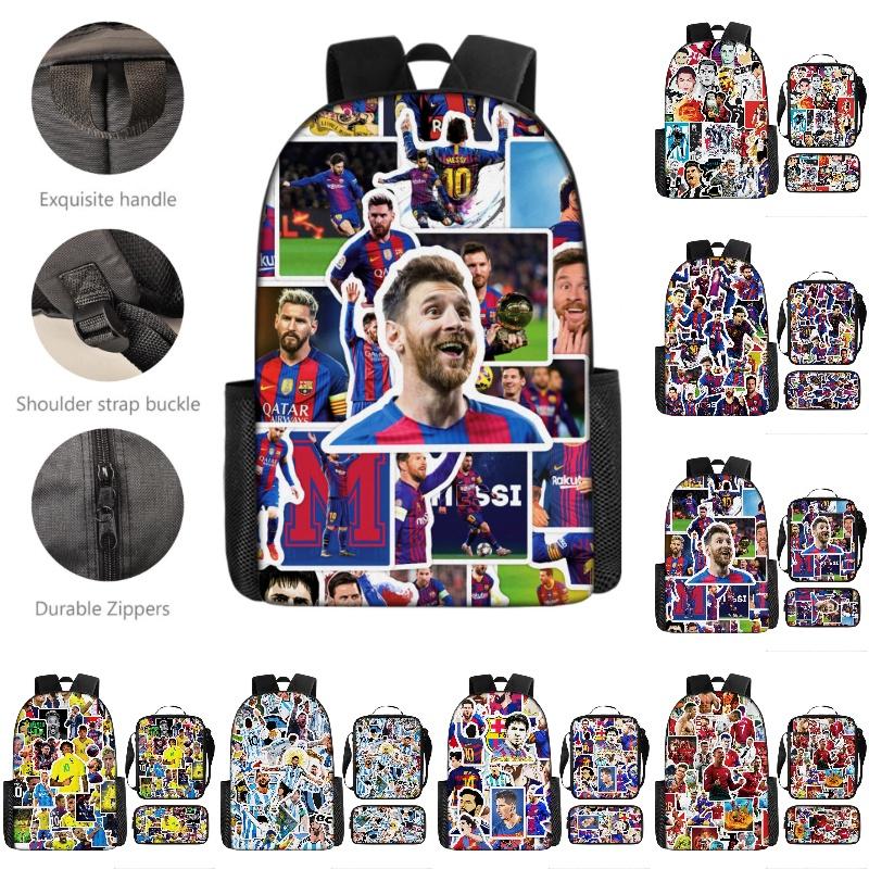 Hot-selling Digital Printing Messi School Bag Set Breathable Durable Cute Style