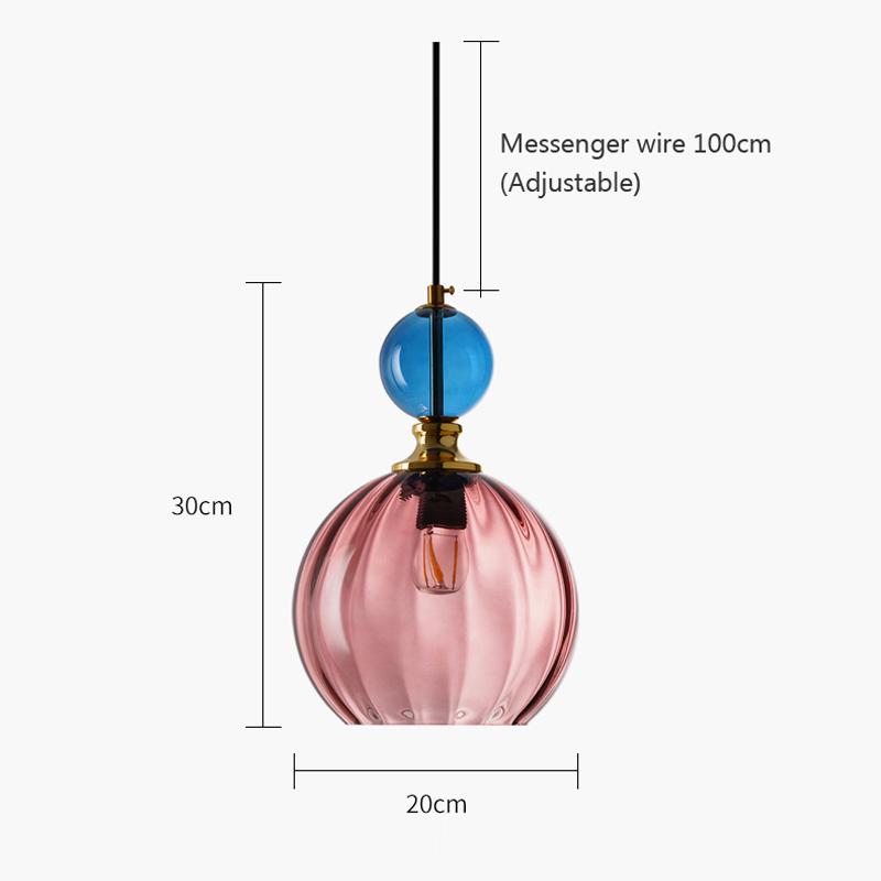 Modern Pendant Lights Nordic Color Candy Bedroom Children's Room Single Head Glass Hanging Lamps Home Decor Fixtures Restaurant