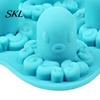 Unique Shaped Ice Cubes Octopus Cube Tray Mold, 4 Grid Maker, Food Grade Flexible TPR Soft Easy Release for Jelly Chocolate Drinks And Cocktails Small