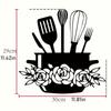 Metal Wall Art Kitchen Decor Black Iron Floral Utensils Durable Easy Install