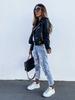 2025 Spring/Summer Women's PU Leather Motorcycle Jacket – Short Zipper Style