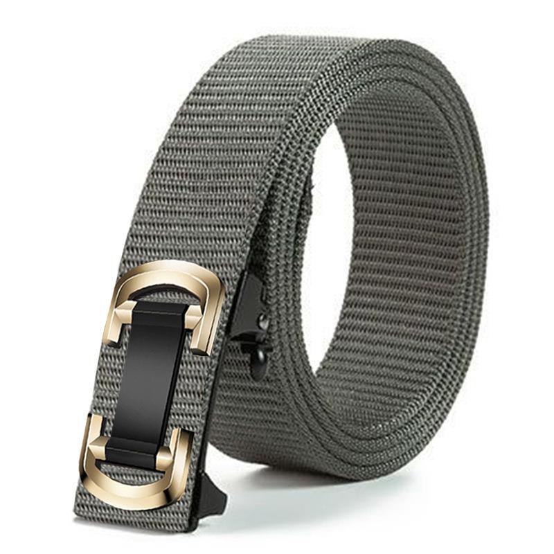 Men'S Toothless Automatic Buckle Woven Canvas Belt Belt Casual Nylon Tactical Pants Belt Military Training Outdoor Belt