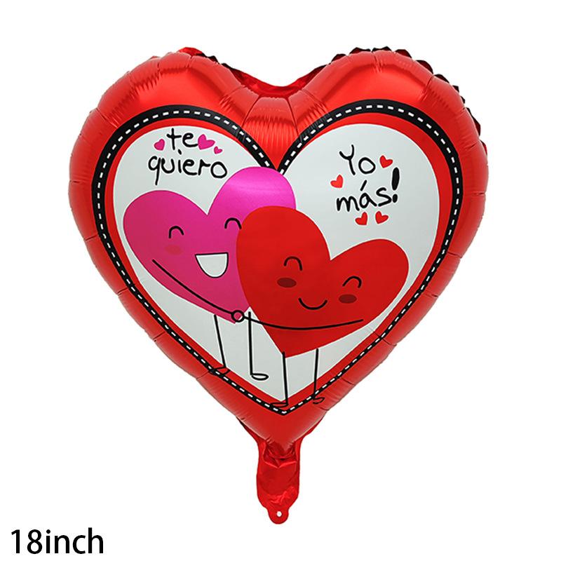Qianshun Heart-shaped Aluminum Foil Balloons 18 Inch Silk Screen Printed I Love You Helium Wedding Valentine's Day Decoration
