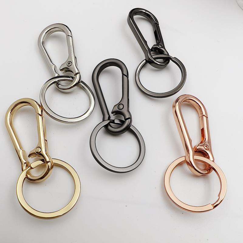 Zinc Alloy Spring Snap Hook Keychain 5Pcs Lightweight Portable for Bag Pendant DIY Craft Camping Tent Accessory Use