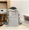 Schoolbag new trendy junior and senior high school student backpack, simple casual backpack, fashionable collegiate style patchwork color backpack,