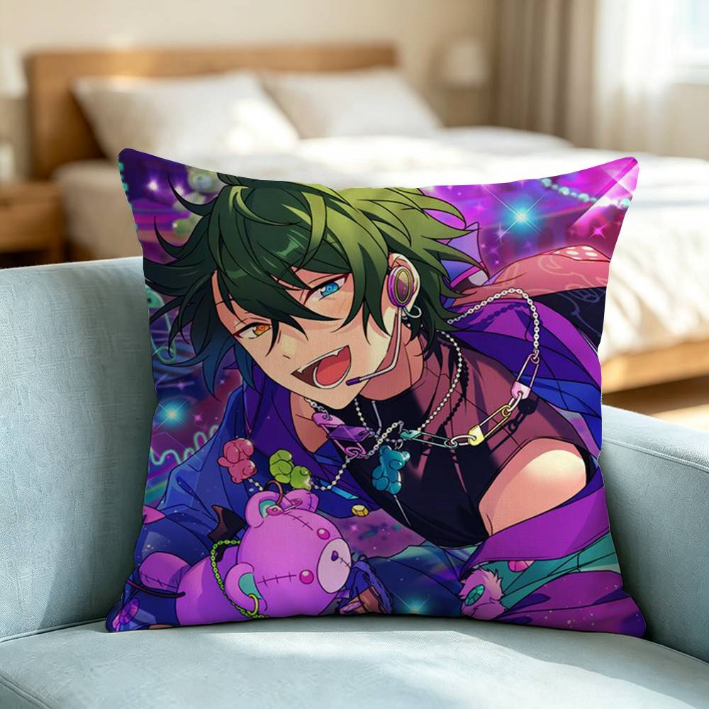 Ensemble Stars Enstars-ES Pillow Case Square Double-Sided Sofa Cushion Cover Bedroom Bedside Pillow Gift