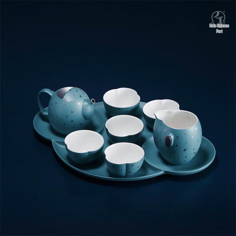 Edenus Wisdom Eye Ceramic Tea Set - Ethereal Blue Glaze