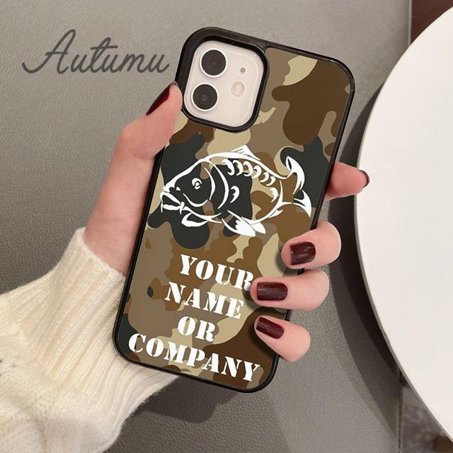 

Fish Repeat Personalised Name Carp Phone Case for iPhone 17 Air 15 16 16e 11 12 13 14 Pro Max Plus Cover coque Fundas iPhone 13
