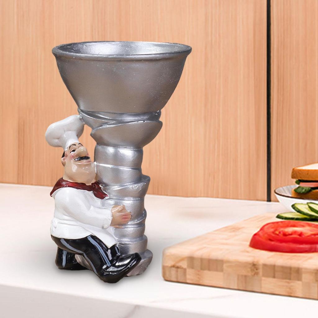 Chef Decor Statue, Chef Figurine, Cute Novelty Cooking Chef Ornament, Chef Sculpture for Tabletop Shop Decor Tabletop