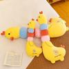 Adorable Yellow Chicken Plush Toy Rainbow Design Perfect Cuddly Pillow Gift