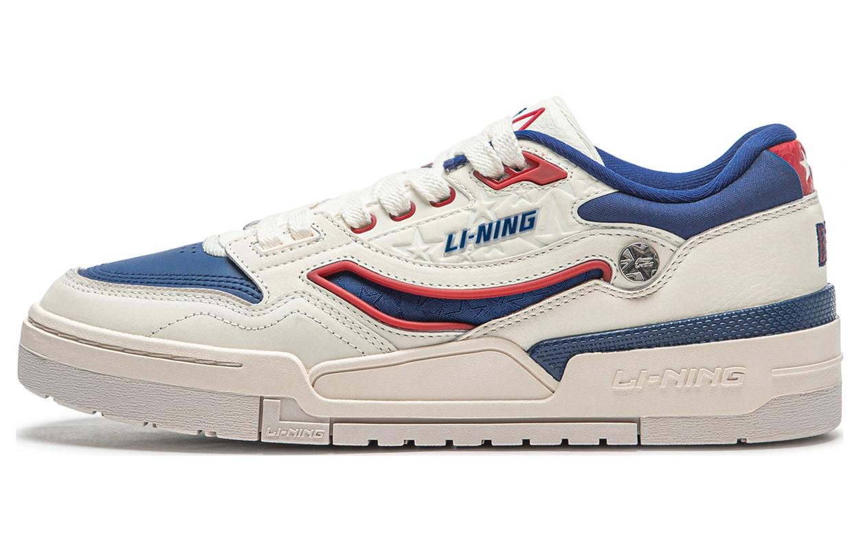 Li Ning 001 BTC PREMIUM Амортизация Скользкие Устойчивые к истиранию Низкие Повседневные Кроссовки Мужские Белый Синий AGCT495-2 41