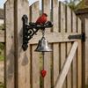 Resin Red Bird Doorbell Metal Hanging Bell Wind Chimes Cast Iron Bell  Farmhouse Setting
