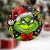Christmas Funny Pendant Wooden Sign Decoration, Green Cartoon Character Pendant, Decorate Porch