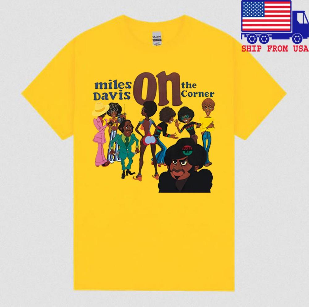 Miles Davis On The Corner Men#039;s Yellow Size S5XL Unisex T-Shirt S