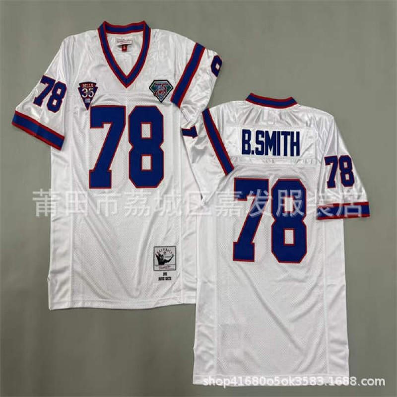 Camiseta de Fútbol Vintage Buffalo Bills NFL para Hombre de Algodón Retro Uniforme de Equipo Ropa de Fan Otoño