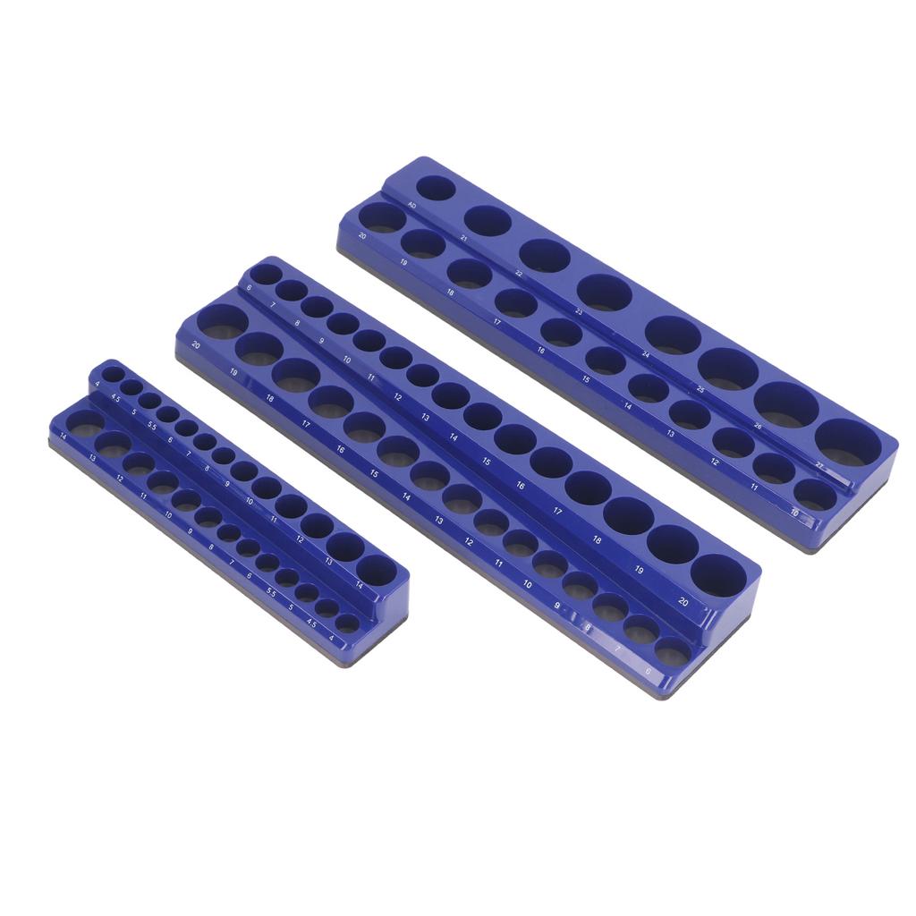3 Stück Magnetische Stecknuss-Organizer-Set 1 2in 3 8in 1 4in Standard Tiefe Metrische Stecknuss-Halter