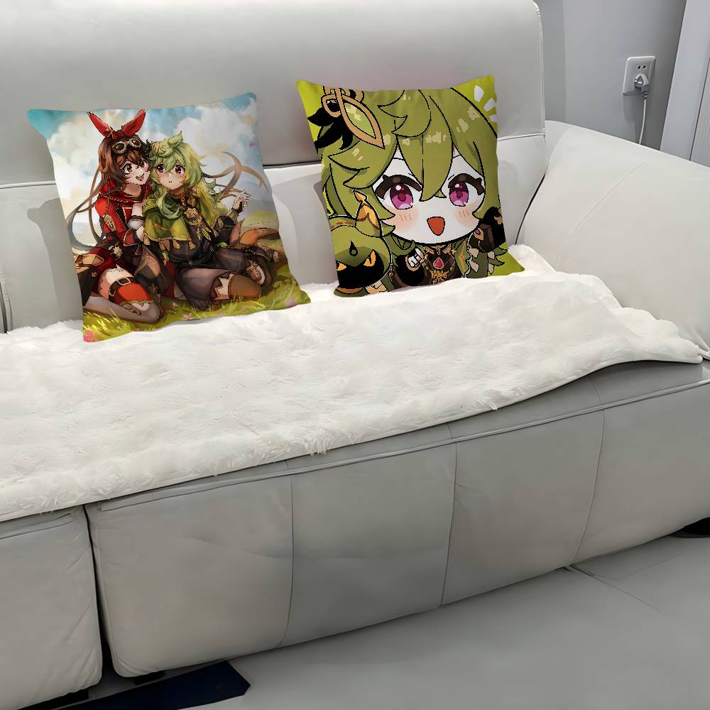 Collei Genshin Impact Cushion Cover 30x50 Polyester Sofa Cushions Decorative Throw Pillows Home Decoration Pillowcover