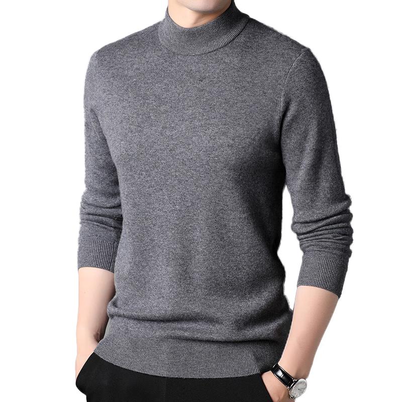 

ROMON Men s 100% Pure Wool Half-High Collar Pullover Sweater 3XL