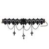 Gothic Dark Lolita Lace Cross Collarbone Chain Choker Neck Strap Halloween Punk Collar Female Cool