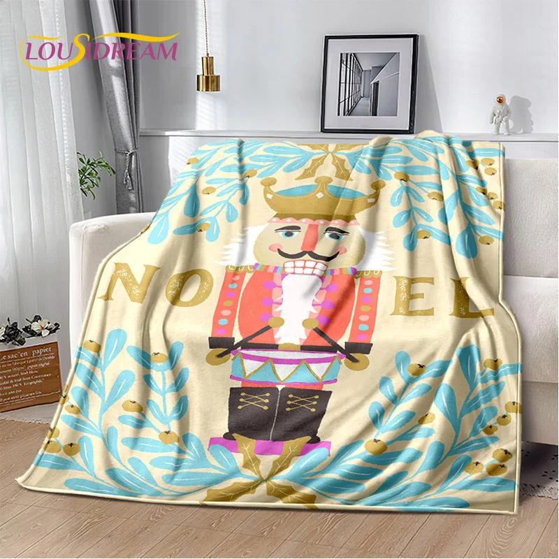 Nutcracker Christmas Tree Cartoon Fairy Tales Blanket,Soft Throw Blanket for Home Bedroom Bed Sofa Picnic Travel Cover Girl Gift