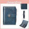 Vintage Ladies Wallet Pu Leather Short Card Holder With Zipper For Daily Use