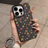 ins red, yellow and blue floral application Apple 17/16promax mobile phone case iPhone15 liquid 13 fresh 14 soft