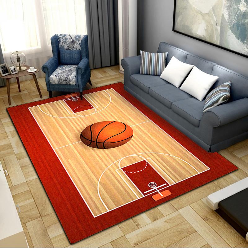 Basketball Soccer Carpet Rug for Living Room Bedroom Home Sofa Decoration,Kids Play Non-slip Floor Mat