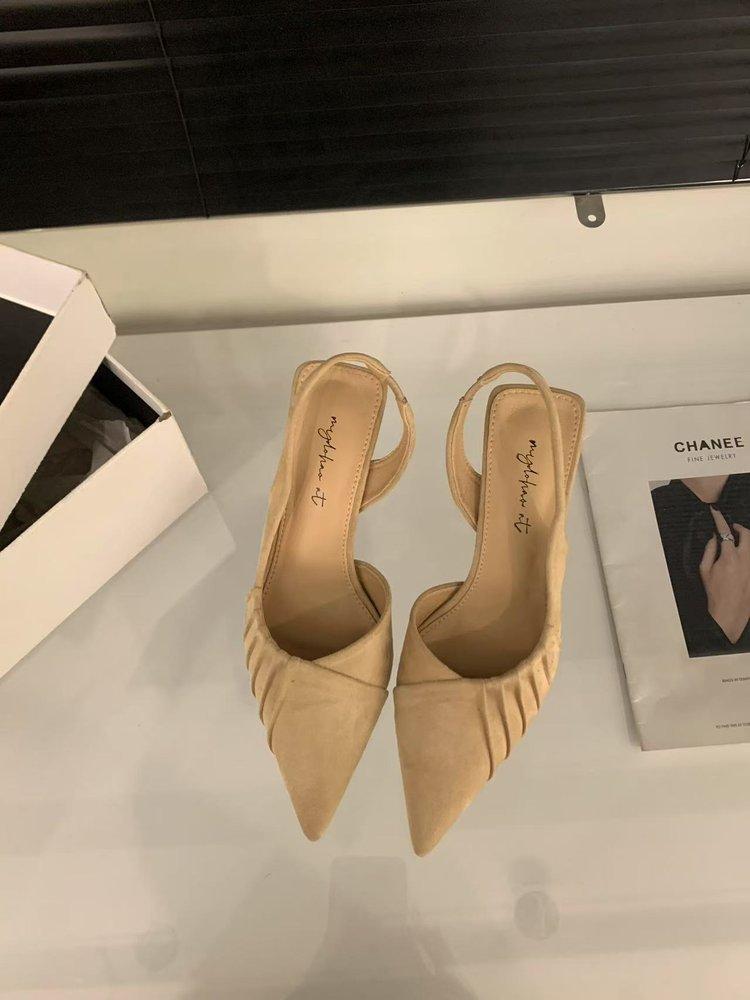 

Французские туфли на шпильке, зеленые босоножки с заостренным носком, туфли-лодочки 2025 года, темпераментные туфли для светских львиц с заостренным носком 40 абрикосовый