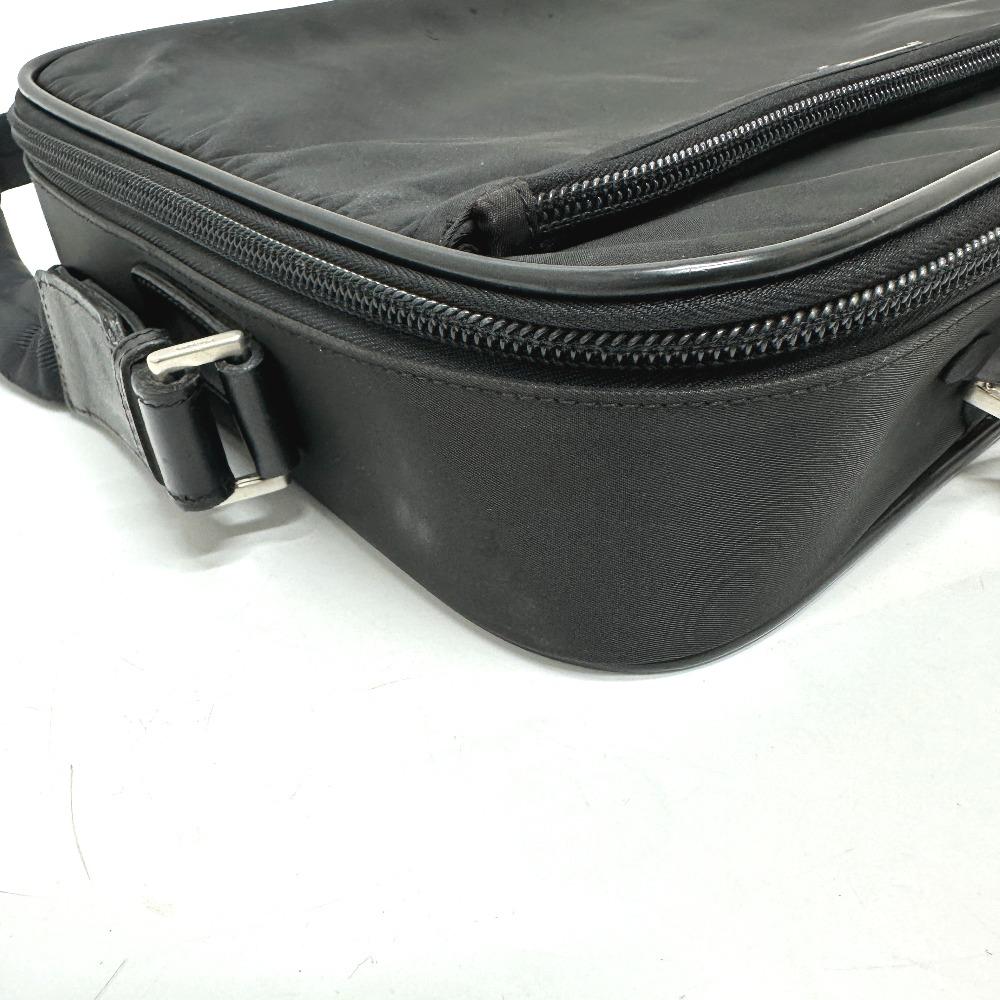 PRADA V147S triangle plate 2WAY Shoulder Bag Briefcase Business bag Nylon Black