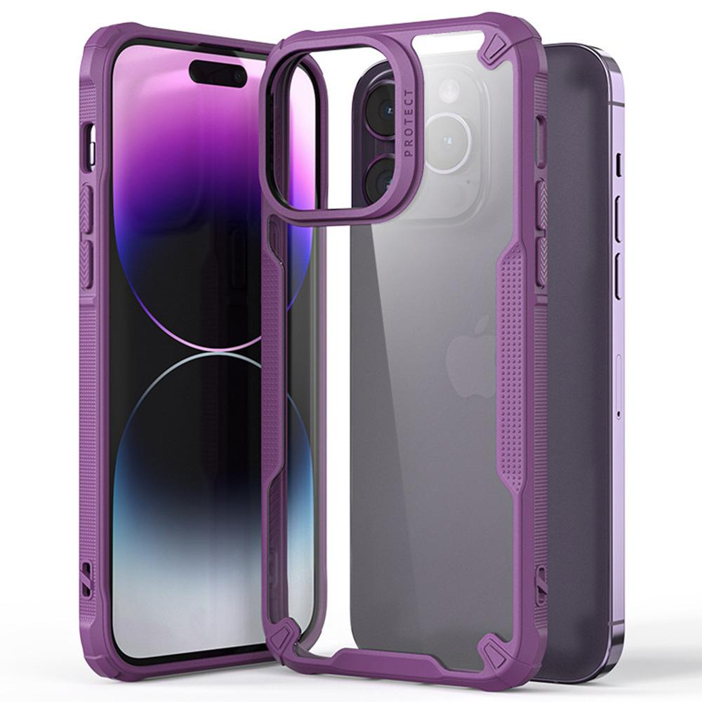 

For iPhone 16 Pro Case PC+TPU Phone Cover Anti-Drop Phone Case Purple