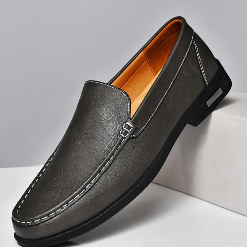 Herrenschuhe Formell Hochwertiges Echtes Leder Britische Party Herrenschuhe Herbst Slipper Loafer Fahrschuhe Bequeme Loafer
