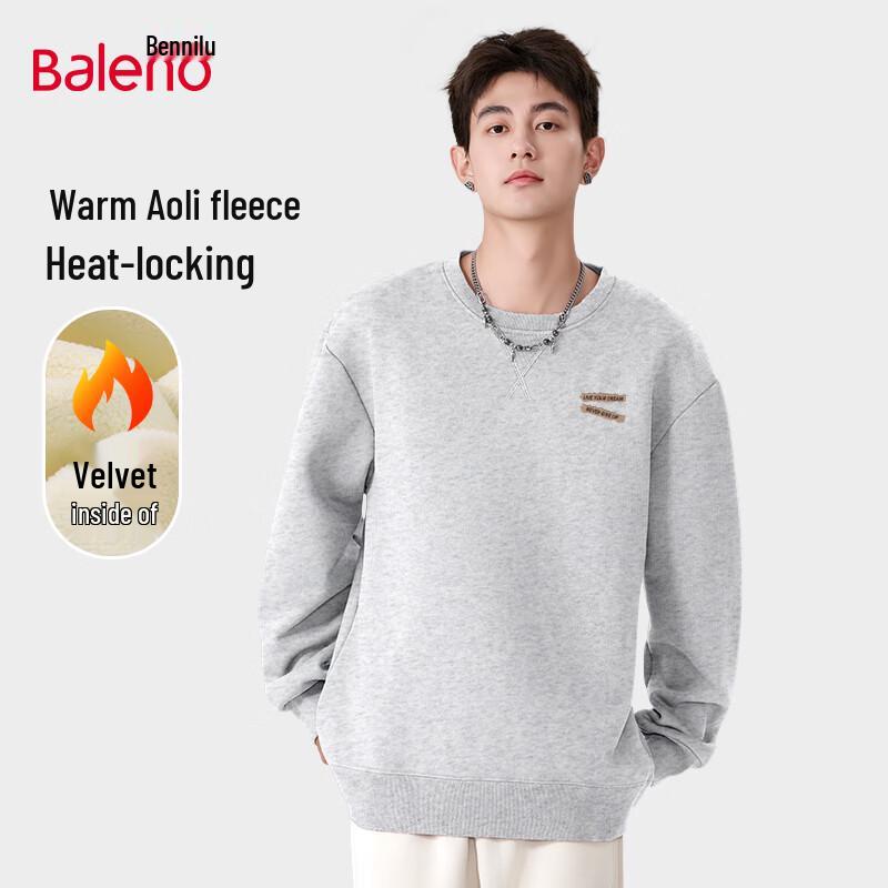 Baleno Men s Letter Print Fleece-Lined Sweatshirt M