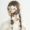 [Lomeri] Hair Accessory with Dried Flowers and Ribbons [3 Colors Available] for Yukata, Kimono, Traditional Japanese Clothing, Furisode,