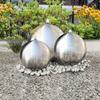Exclusive House - 3 Pcs Garden Fountain Spheres with LED Stainless Steel