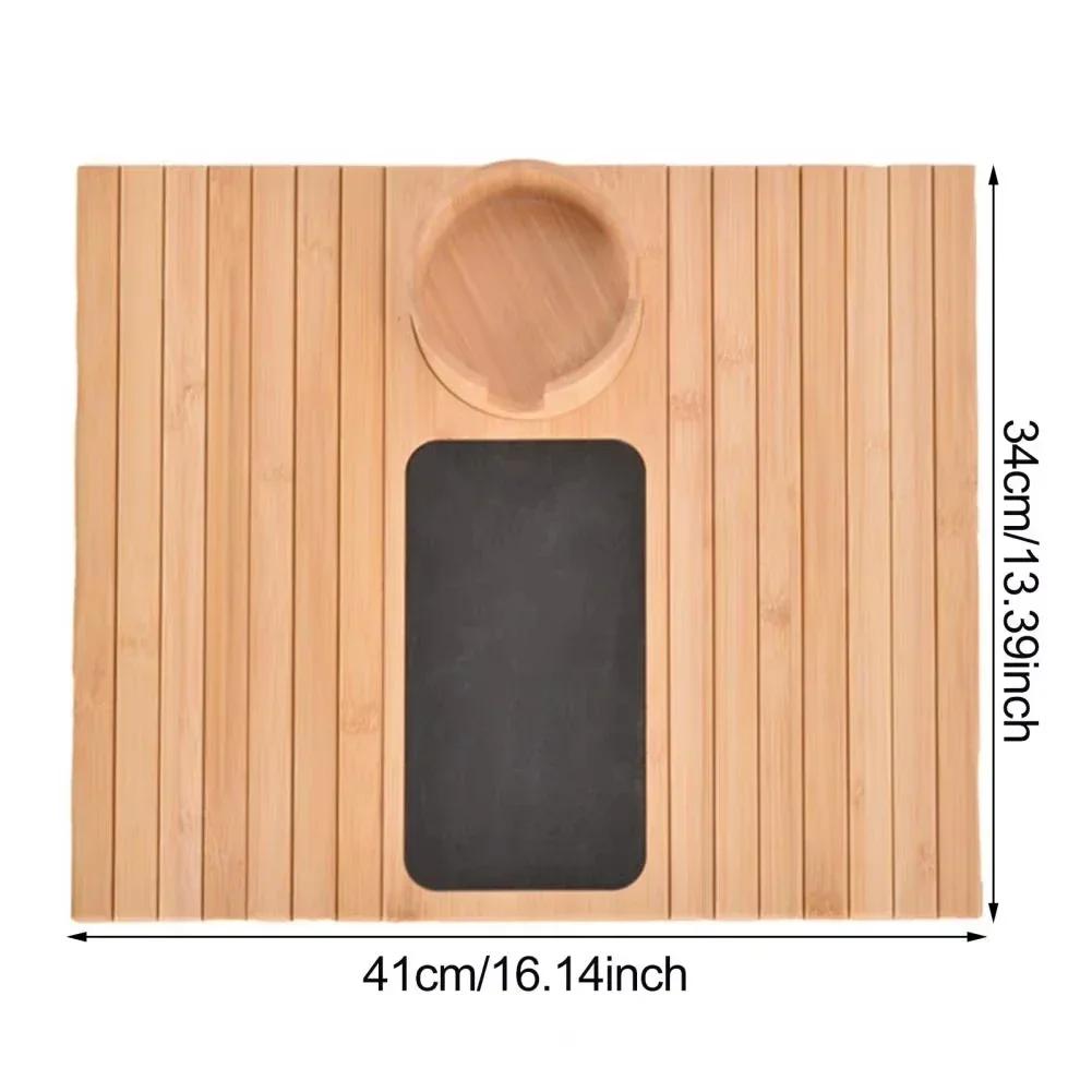 Fauler Sofalehnen-Tablett Natürliches Anti-Rutsch-Bambus-Sofaseiten-Aufbewahrungstablett Faltbar Massivholz Snacks und Leckereien Abendessenstablett