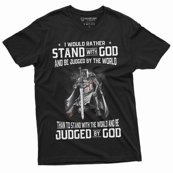 Men's God Jesus T-shirt Stand by God Tee Shirt | Birthday Gifts Jesus Christmas religion | inspirational saying Tee