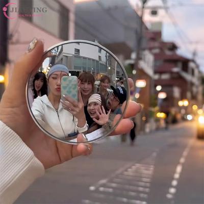 Travel Photo Mini Round Mirror Reflective Mirror Spherical Mirror Portable Wide-angle Lens Handheld Photo Props Selfie Accessor