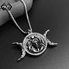Xiweier Dark Double Moon Pendant Necklace - Unisex Style