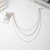Unique Multi Layer Tassel Chain Brooch for Men Women Punk Personality Jewelry Accessory for Costume Formal Wear