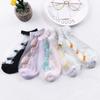 5 Paare/Lot Sommer Kurze Socken Ultradünne Blume Glasseide Mode Damen Socken Spitze Bootssocken Niedrig Transparent Unsichtbare Socken