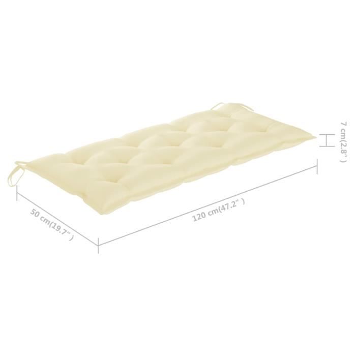 VidaXL Banc de jardin pliable avec coussin 118 cm Bambou