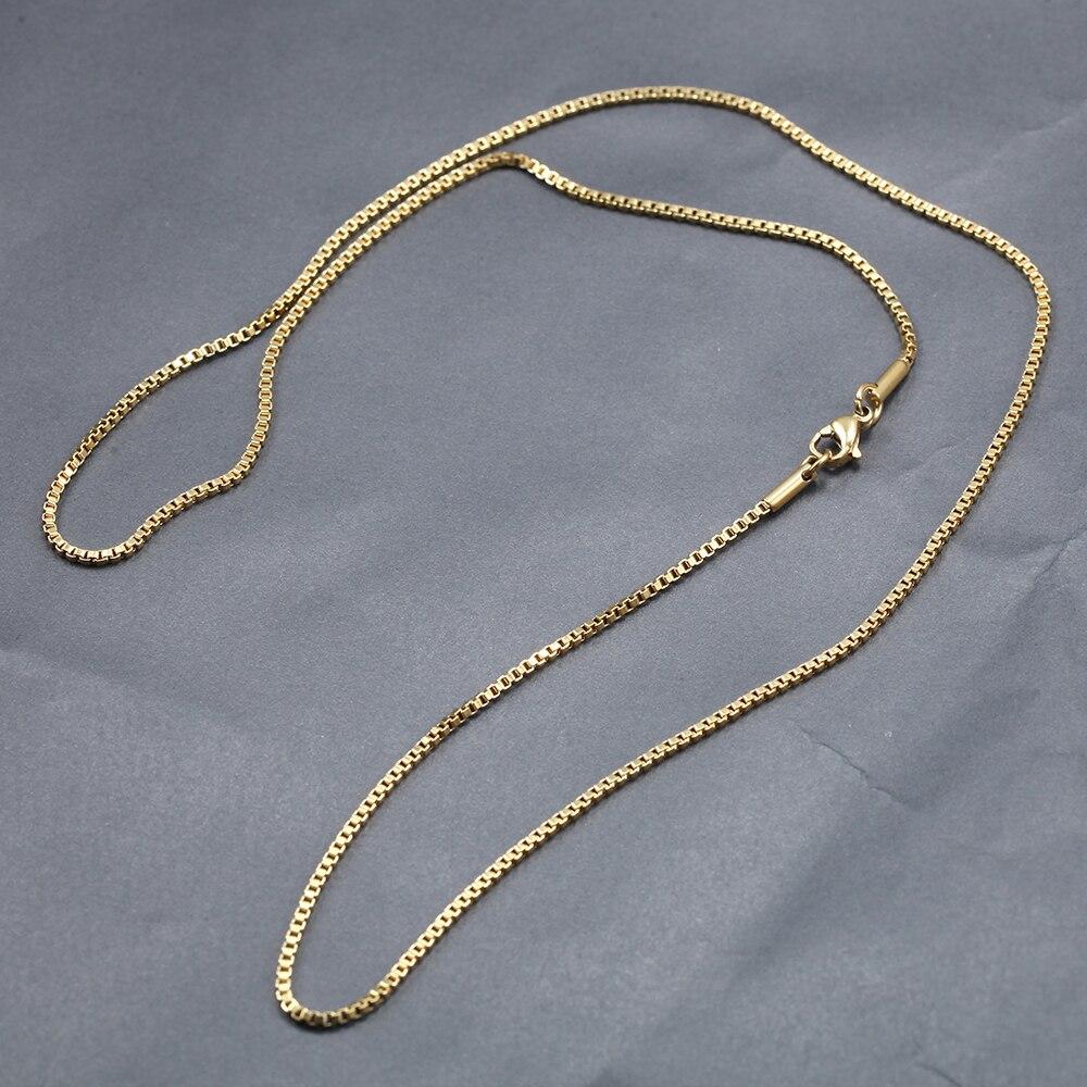 Gold Box Necklace for Women Choker 316L Stainless Steel Necklace Chain Simple Clavicle Chain Necklace Women Jewelry